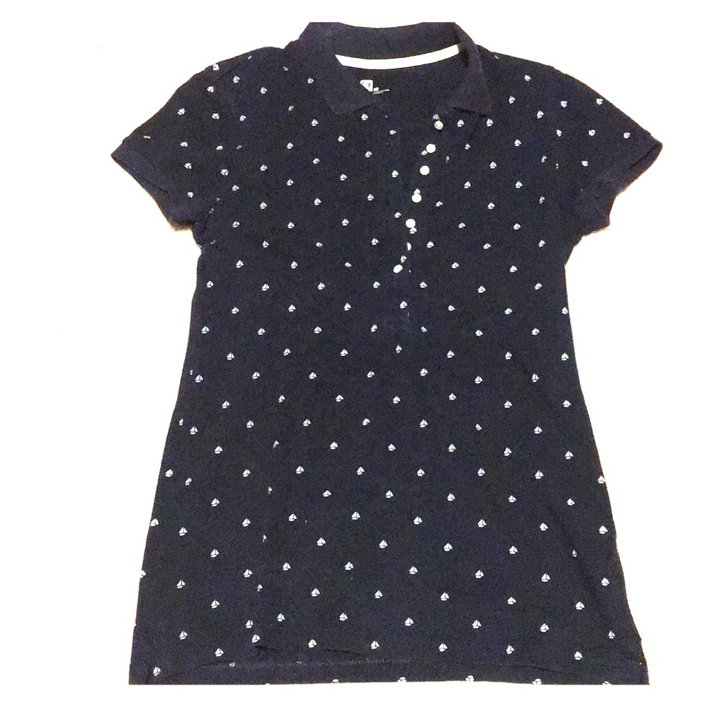 Navy blue sailboat polo